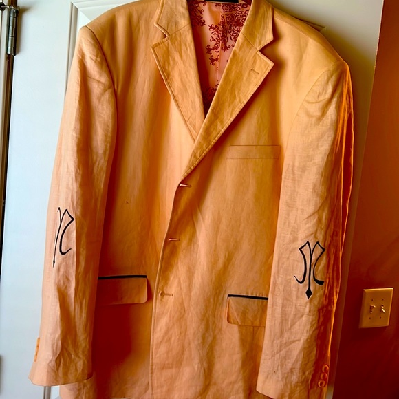 44R; Diamond Threads; Peach Suit Jacket - Picture 1 of 4